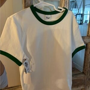 NEW White with green detail shirt